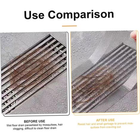Raccogli-capelli per scarico doccia - Raccogli-capelli per scarico doccia Filtro autoadesivo per pavimento del bagno e lavandino - Pavimento della lavanderia dell'hotel - 12 cm 10 m (1/4)