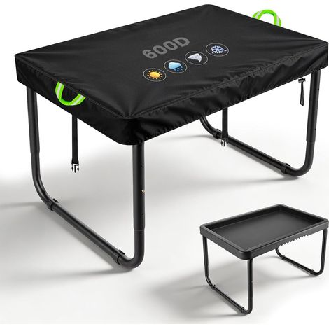 Housse pour Bac Sensoriel, 100x68x8cm 600D Housse de Plateau avec 2 Boucles Coupe-Vent, Cordon de Serrage et Bandes Réfléchissantes, Imperméable pour Table Sensorielle (1/5)