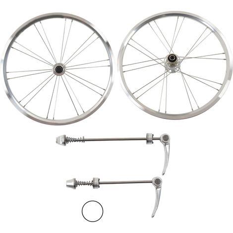 Roues de vélo 20 pouces 406 en alliage d'aluminium pour VTT, avant 100 mm, arrière 130 mm, couleur argent (1/5)
