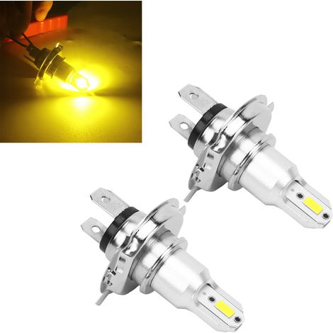 H4 110W 2600lm LED-Lampe für Motorradscheinwerfer, gelb 3000K / weiß 6000K / eisblau 8000K, HB2 9003 Ersatzset (2 gelbe/3000K Lampen).