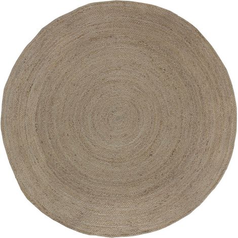 Tapis rond en jute naturel fait main ambiance chaleureuse - jute naturel beige clair (1/3)