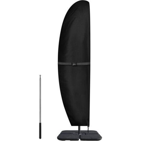 Housse de parasol déportée en tissu Oxford 210D imperméable, anti-UV, avec fermeture éclair (280 x 30/81/46 cm) - Noir (1/5)