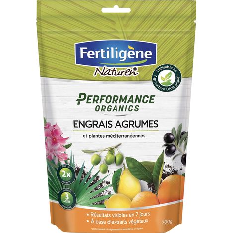 Engrais Granulés Performance Organics Agrumes, Plantes Méditerranéennes UAB 700 g - Résultats dès 1 semaine - Avec extraits végétaux enrichi en guano marin - Pour 14m² (1/5)
