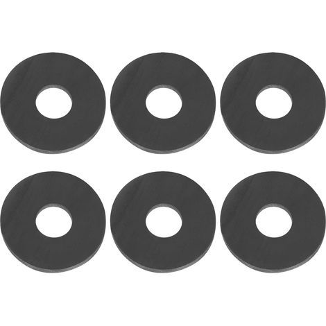 6 Pcs M6 Joint Plat En Silicone 6mm ID 30mm OD Noir (1/5)
