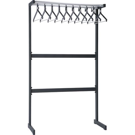 eurokraft pro, Vestiaire simple face, avec cintres, noir,