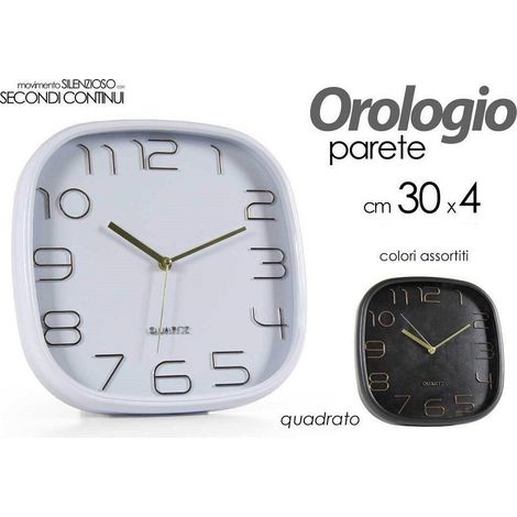 Kaela - Orologio Da Parete Quadrato Silenzioso 30x4cm In Plastica Vari Colori Ass 768194 - (1/3)
