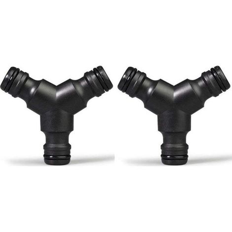 Kunststoff-Schlauchverteiler (3-Wege) Y-Stecker Gartenschlauchverbinder Y-Stück 2er-Pack (1/5)