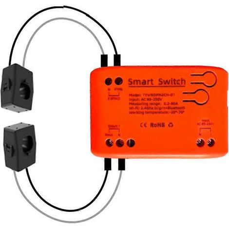 Tuya intelligent 85-250 V WiFi 2 canal pince avec courant voltage énergie monitoring 80A compteur pour alexa alice (1/5)