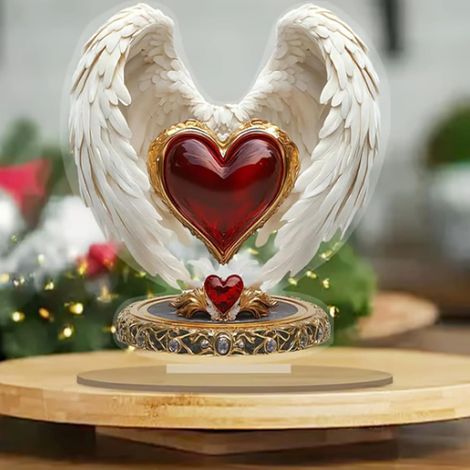 Angel Wings Cross - Acrylic Decorative Ornament - Desk Bedroom Living Room Decoration - 1 Piece (1/5)