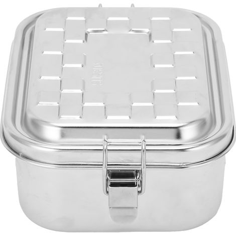 Tragbare Edelstahl-Lunchbox, einlagig, isolierter Lebensmittelbehälter für Picknick, Grill oder Feldflasche (1/5)