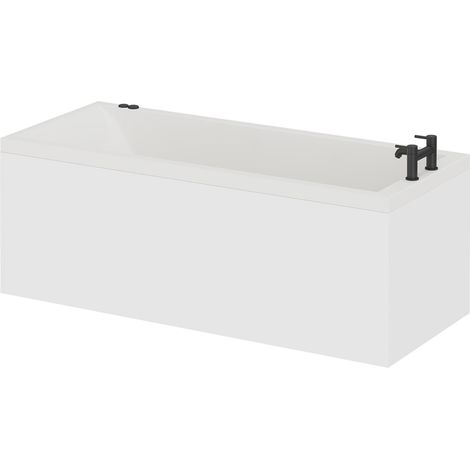 Summit 1700mm x 700mm 6 Jet Matt Black V-Tec Single Ended Whirlpool Bath (1/5)