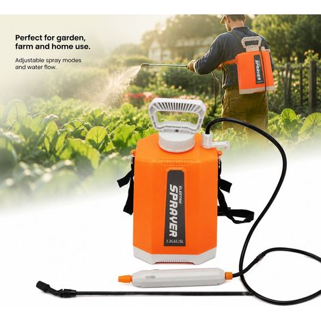Spruzzatore elettrico portatile senza fili da 2400 mAh - Getto regolabile per giardinaggio, irrigazione e protezione delle piante con 3 ugelli (1/5)
