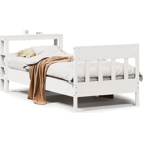 Maison Exclusive - Massivholzbett ohne Matratze Weiß 90x200 cm Ki