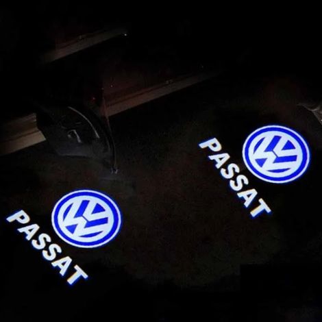 Lot de 2 projecteurs de bienvenue décoratifs LED pour portières de voiture, compatibles avec VW Passat B6 B7 Sharan CC Golf 5 6 7 Jetta Scirocco 3 Tiguan EOS VW PASSAT VW PASSAT-2PCS-VW PASSAT