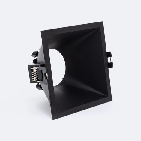 Portafaretto Downlight Quadrato Basso UGR per Lampadina LED GU10 Foro 85x85 mm Nero (1/3)