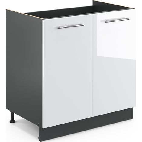 Küchenschränke Fame-Line, Weiß Hochglanz, 80 cm ohne Arbeitsplatte, Vicco
