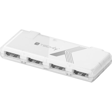 Techly Mini Hub USB Hi Speed 4 Porte Bianco (1/4)