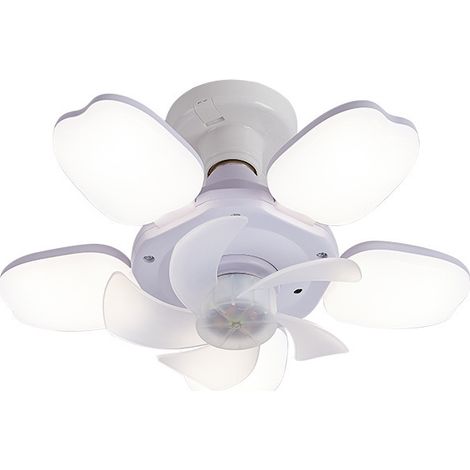 Modern ceiling fan - 5 foldable blades - dimmable light - remote control - E27 lamp holder (not included) (1/4)