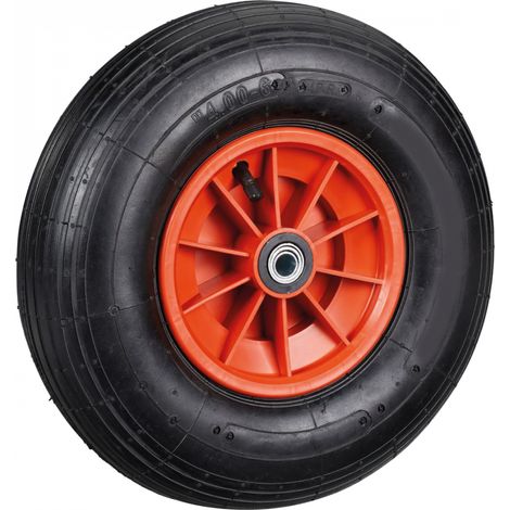 Linxor – Roue gonflable pour brouette 30 cm – Pneu à crampon – Jante plastique – Charge max 120 kg – Axe déporté 20 mm – Largeur 8.5 cm