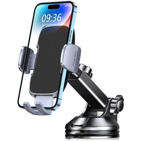 Support de téléphone portable pour voiture, [type ventouse super forte] support de téléphone portable, rotation à 360 °, facile à utiliser, smartphone de 4 à 7 pouces