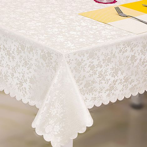 1 Nappe rectangulaire en vinyle, motif floral, bord festonné, imperméable, cuisine salle à manger (1/5)