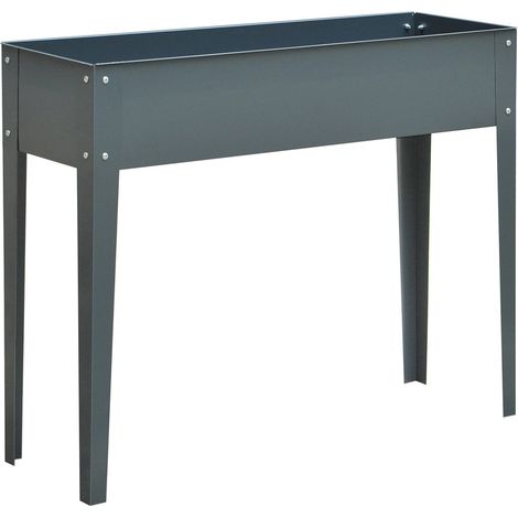 Orto rialzato in metallo con gambe 100 x 30 x 80 cm grigio scuro (1/5)