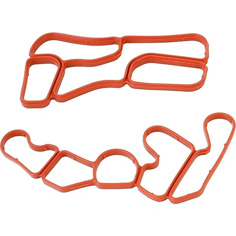 Joint de filtre à huile moteur (2 pièces) 2721840280, joint de refroidisseur pour boîtier de filtre à huile, carter de distribution, compatible avec GL550 C300 CL550 2721840080 (1/5)