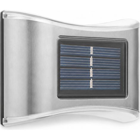 Applique Murale Solaire Extérieure en Acier Inoxydable, 6 LED Multicolores, Éclairage Haut et Bas Jardin (1/5)