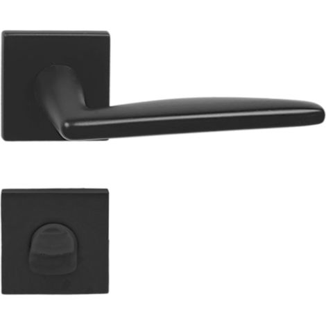 DOMINO Poignée de porte EASY QR SLIM Noir WC Poignée avec rosace WC Noir (1/5)