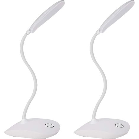 Lampe de bureau à LED table piles avec col cygne flexible niveaux luminosité commande tactile W portable compacte pour 3 5 (1/4)