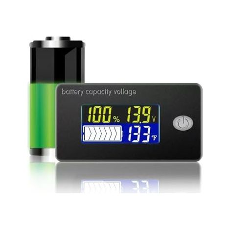 10-100V Battery Meter Monitor Digital Tester Capacity Indicator Cart with Temperature Display - (1/5)