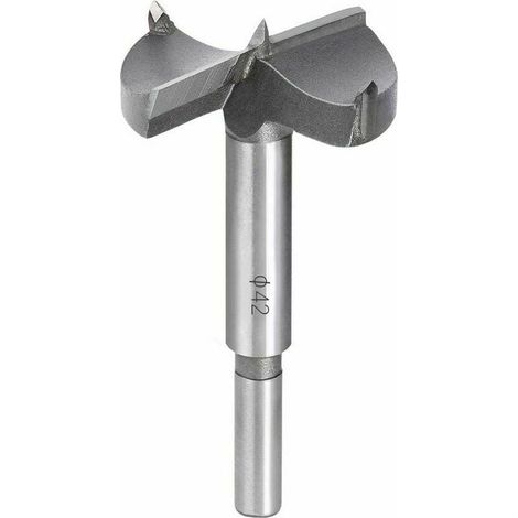 Sollbry Holzbohrer, 42 mm Hartmetall-Holzsenker, Installation von kugelförmigen Holztüren, Schubladen, Sperrholz, helfen Ihnen schnell, saubere Löcher mit flachem Boden in Holz zu machen (1/5)