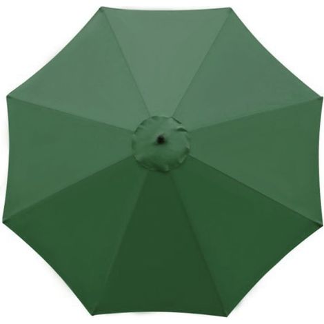 Awning of replacement for sunshade of patio, coverage upper of 8,9 feet, 8 nervures, easy to install, green (1/5)