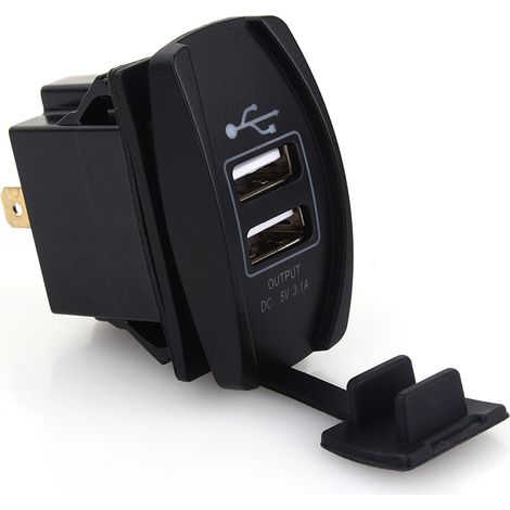 Chargeur USB double 12V-24V DC LED bleu 5V 3.1A pour interrupteurs Carling ARB (1/5)