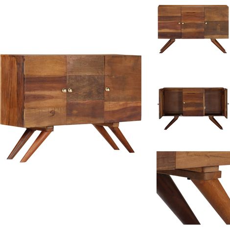 Sideboard Braun Altholz Massiv 110x30x75 cm - Altholzmöbel - Massivholzmöbel - Wohnzimmermöbel - Sideboard - Vintage Möbel (1/5)