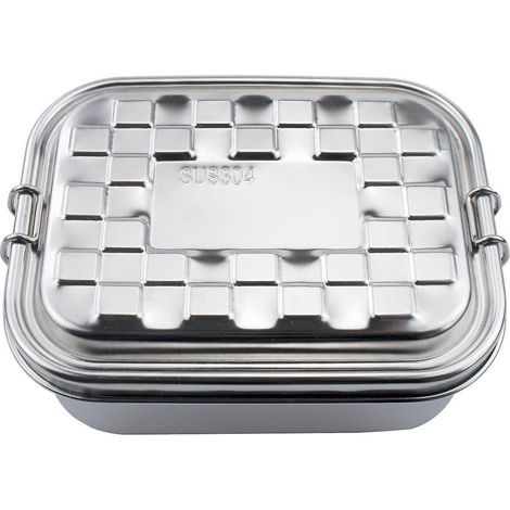 Boîte à bento en acier inoxydable 304, idéale pour le camping et les repas des enfants. Boîte à repas portable avec couvercle, étanche et résistante à l'eau. (1/4)