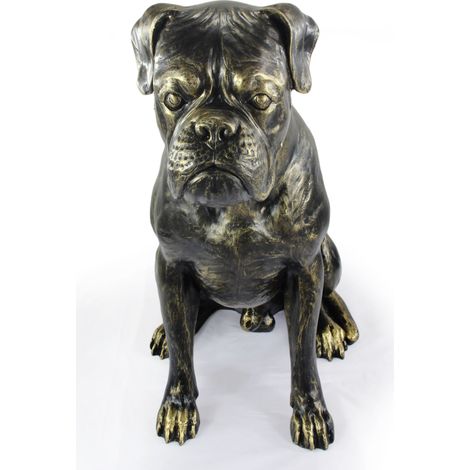 Boxer, Boxer: una estatuilla de perro de tamaño natural, una figura a escala 1:1, una estatua de jardín de Art-Dog. (1/5)