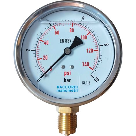 Manomètre inférieur MG1-100, filetage 10 bar, 1/2" (1/5)