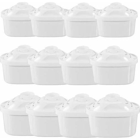 Cartouche Filtrante pour Carafe Pack 12 Filtres à eau Universel pour Brita Maxtra Carafe Filtrante Bouilloire--TRIMEC (1/4)