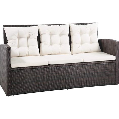 Maison Exclusive - Set Divani da Giardino 5 pz con Cuscini in Polyrattan Marrone (1/5)