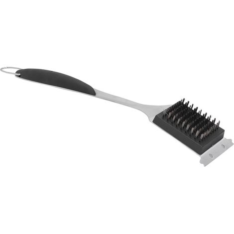 Lot de 3 brosses de nettoyage BBQ en acier inoxydable, long manche, usage domestique, portable, outil de grillade (1/5)
