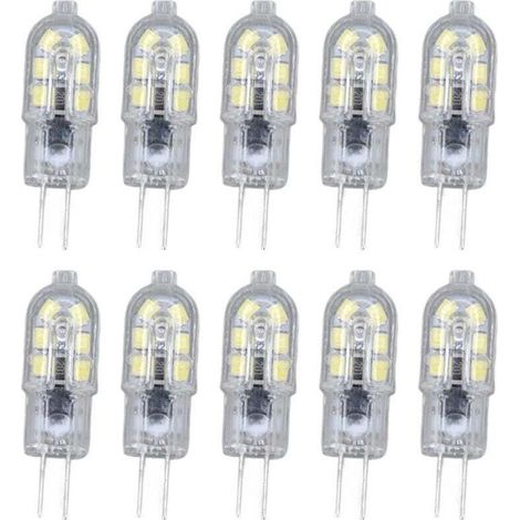 Lot de 10 ampoules G4 2835 LED transparentes lampe à LED enfichable AC220V pour camping-car armoire paysage lumière 2700 lumière chaude (1/4)