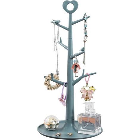 Porte Bijoux Presentoir Plastique Porte Bijoux Arbre Présentoir à Bijoux Bague Presentoir Boucle d'Oreille Crochet Organisateur de Bijoux Suspendu pour Bagues, Colliers, Boucles d'Oreilles (1/5)