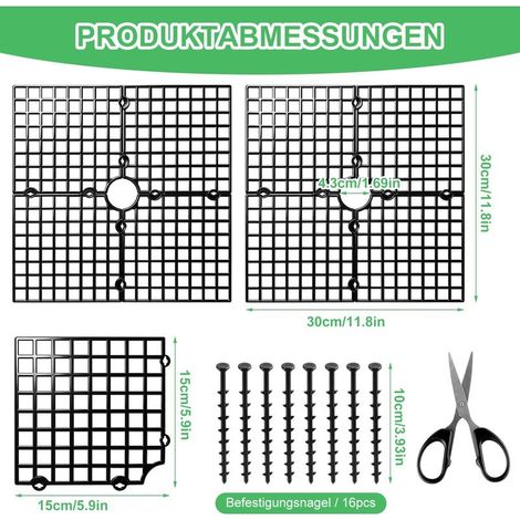 Grille Protection Plante 2pcs Protection Plante Chat 30cm Carré Pot de Fleurs Grille Environnement Protections Plantes Interieur Chat Non Toxique Pour Protéger les Enfants les Animaux Domestiqu