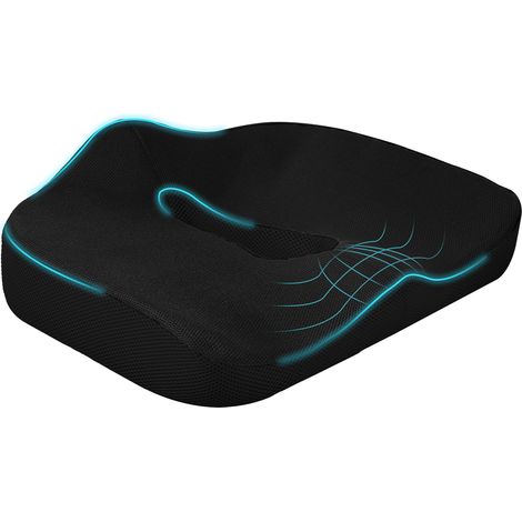 Coussin de siège orthopédique, coussin de siège ergonomique pour chaise de bureau, voiture, etc., coussin de coccyx en mousse à mémoire de forme pour coccyx, sciatique, hémorroïdes, soulagement des ma (1/5)