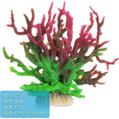 Ornamenti di corallo, design in resina in miniatura, decorazione versatile per acquario, verde viola (1/2)
