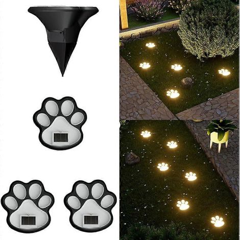 Lampes solaires en forme d'empreinte de patte d'animal de compagnie, pour jardin, cour, terrasse, balcon et pelouse. (1/2)
