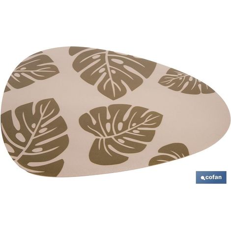 Pack de 6 sous-assiettes triangulaires marron clair imprimées 45 x 36 cm (1/4)