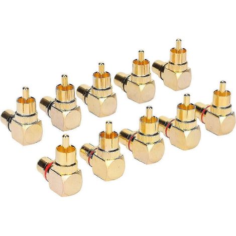 Adaptateur RCA coudé mâle-femelle à 90 degrés, plaqué or, version 0118 (1/5)
