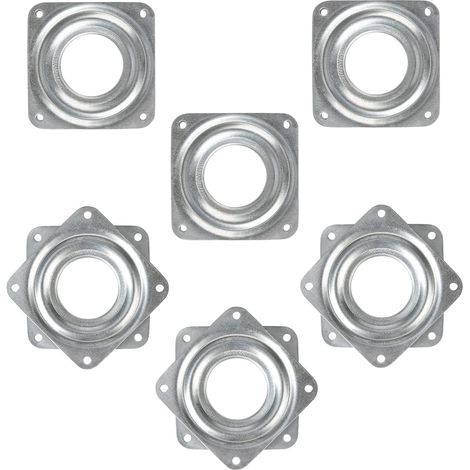Quadratisch Drehteller 360 Grad Lazy Susan Kugellager Schwenkplatte 3 Zoll Metall Drehscheibe für TV-Tisch, Esstisch, Anzeigen-Regal, Möbel 6 Stück (Silber) (1/5)